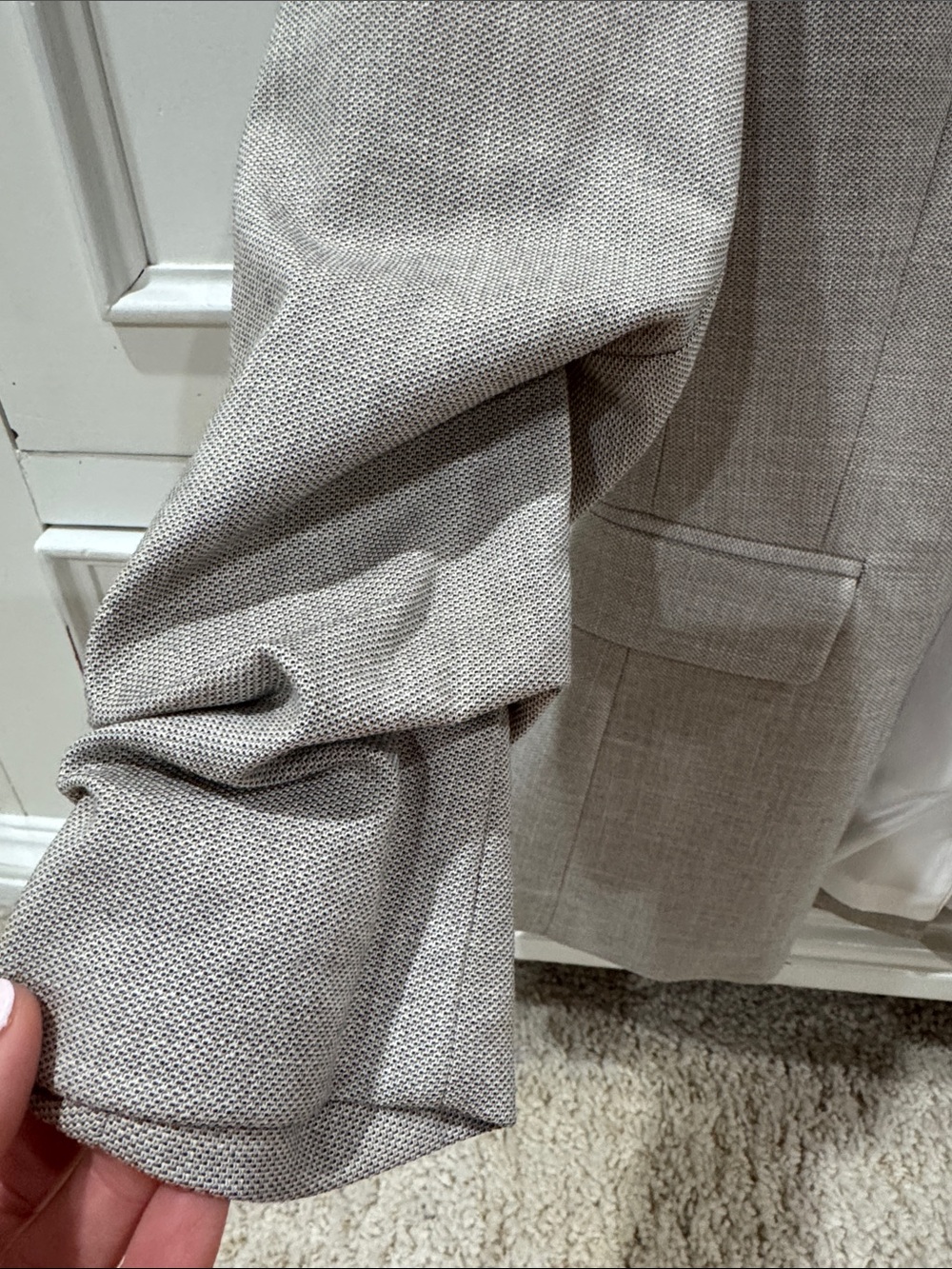 H&M Light Beige Women's Blazer - Tailored Open-Front - Picture 4 of 6